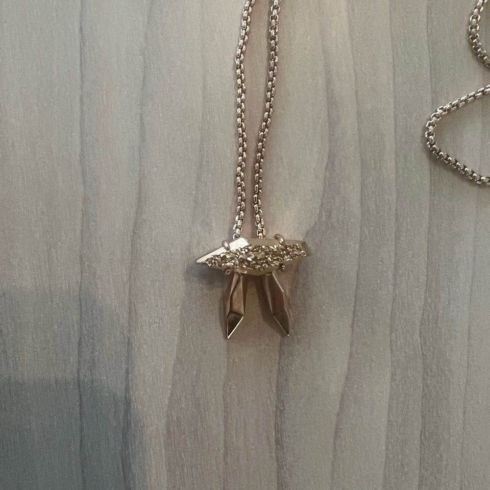 Kendra Scott Cheska Bolo Necklace Rose Gold Drusy